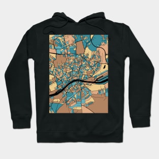 Frankfurt Map Pattern in Mid Century Pastel Hoodie